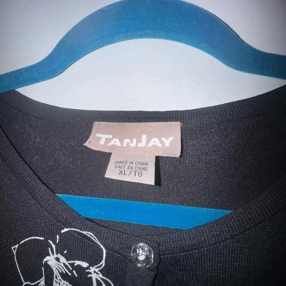 TanJay women’s Contrast Floral Embroider Wearable Art tanktop Cardigan b… - Picture 6 of 8